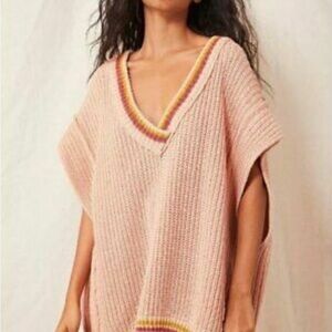 Pink V-Neck Knit Sweater